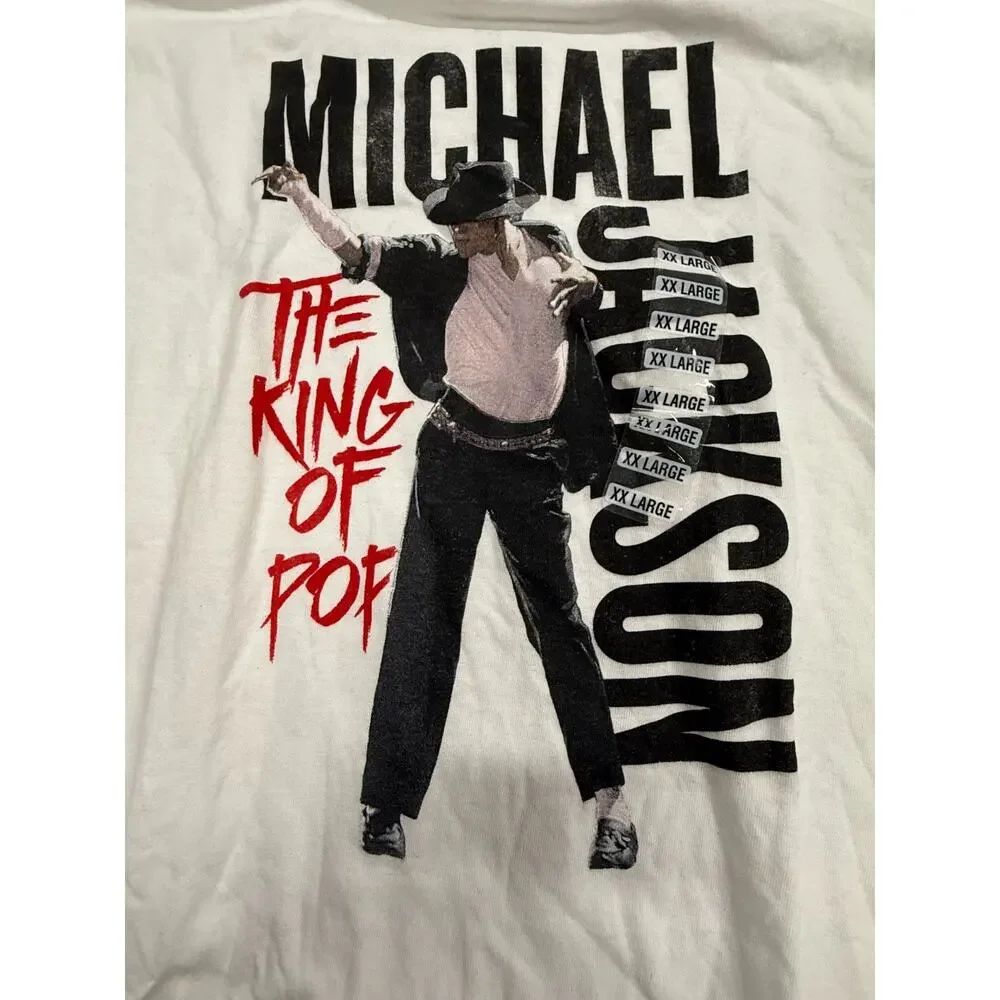 Michael Jackson King Of Pop T-Shirt 2XL White Graphic Tee Licensed 2019 NWT